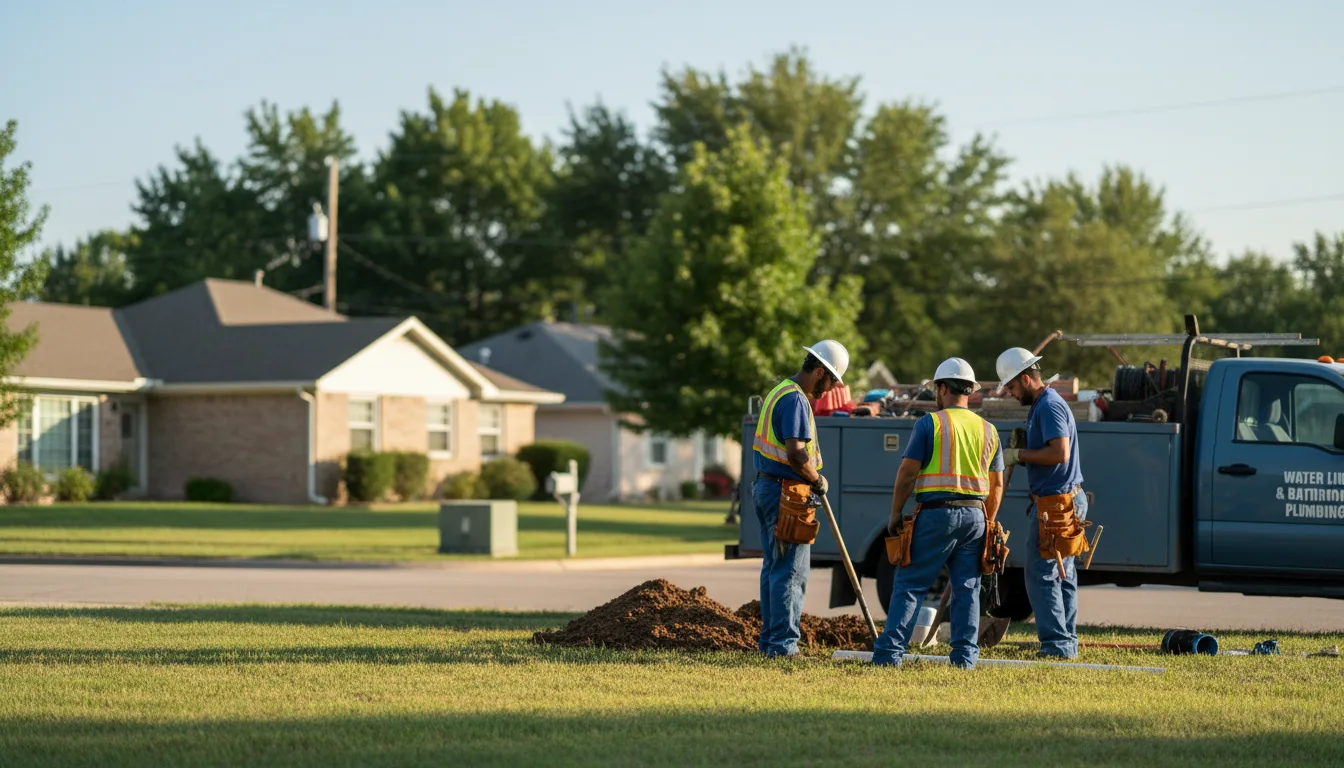 Residential water line and bathroom plumbing service in Dana, IN